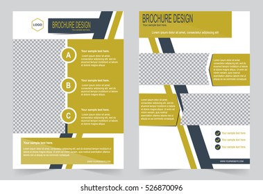 Brochure template, Flyer design blue and yellow template