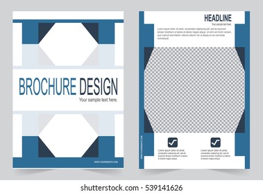 Brochure template, Flyer design blue color template