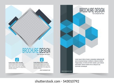 Brochure template, Flyer design blue color template