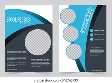 Brochure template, Flyer design blue and gray color template