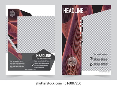 Brochure template, Flyer design,  copper color abstract vector background.
