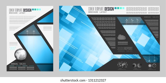 Brochure template, Flyer Design or Depliant Cover for business purposes. Elegant layout with space for text and images.
