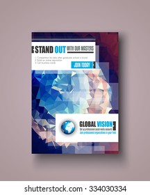 Brochure template, Flyer Design or Depliant Cover for business presentation and magazine covers.