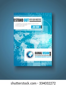 Brochure template, Flyer Design or Depliant Cover for business presentation and magazine covers.