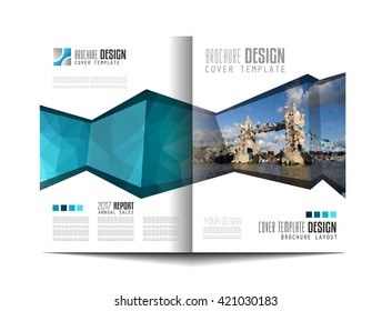 Plantilla de folleto, Diseño de volante o Portada de despliegue para presentaciones de negocios y portadas de revistas, informes anuales y propósitos genéricos de marketing.