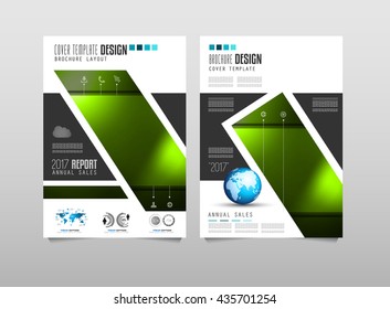 Plantilla de folleto, Diseño de volante o Portada de despliegue para presentaciones de negocios y portadas de revistas, informes anuales y propósitos genéricos de marketing.