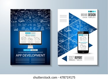 Brochure template, Flyer Design or Depliant Cover for business purposes. Elegant layout with space for text and images.
