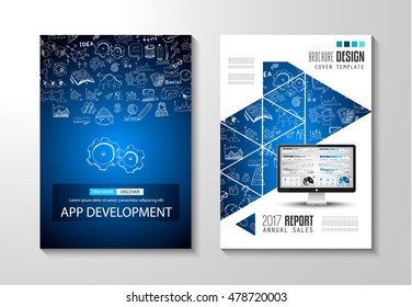 Brochure template, Flyer Design or Depliant Cover for business purposes. Elegant layout with space for text and images.