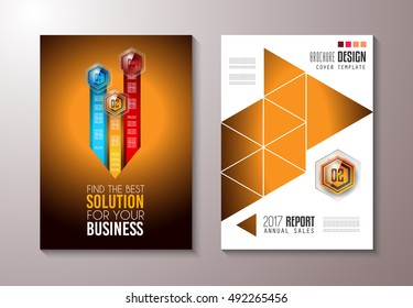 Brochure template, Flyer Design or Depliant Cover for business purposes. Elegant layout with space for text and images.