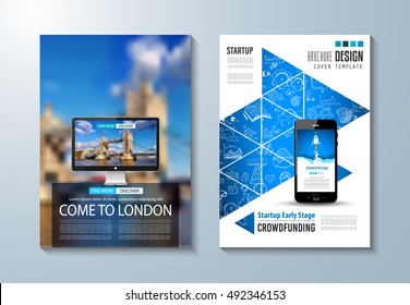 Brochure template, Flyer Design or Depliant Cover for business purposes. Elegant layout with space for text and images.