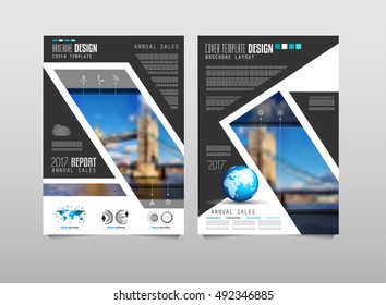 Brochure template, Flyer Design or Depliant Cover for business purposes. Elegant layout with space for text and images.