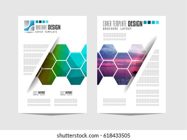 Brochure template, Flyer Design or Depliant Cover for business presentation and magazine covers, annual reports and marketing generic purposes.