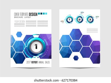 Brochure template, Flyer Design or Depliant Cover for business presentation and magazine covers, annual reports and marketing generic purposes.