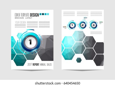 Brochure template, Flyer Design or Depliant Cover for business presentation and magazine covers, annual reports and marketing generic purposes.