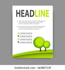 Brochure template flyer design for environment on eco friendly vector backgroundfriendly vector background