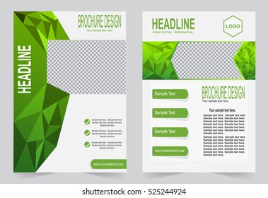 Brochure template, Flyer design green color template