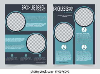 Brochure template, Flyer design green and gray color template