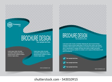 Brochure template, Flyer design green and gray color template