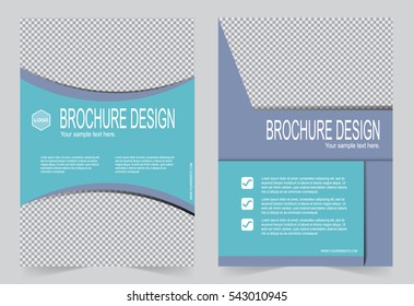 Brochure template, Flyer design green and indigo color template
