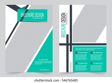 Brochure template, Flyer design green color template