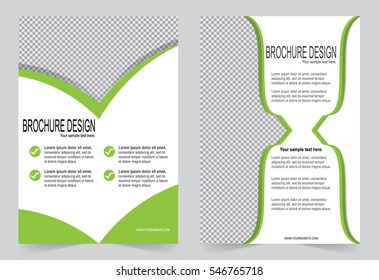 Brochure template, Flyer design green and white color template