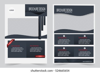 Brochure template, Flyer design grey color template