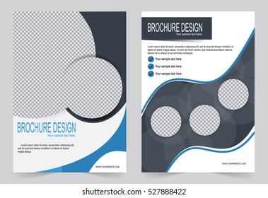 Brochure template, Flyer design grey and blue color template
