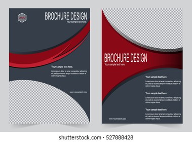 Brochure template, Flyer design grey and red color template