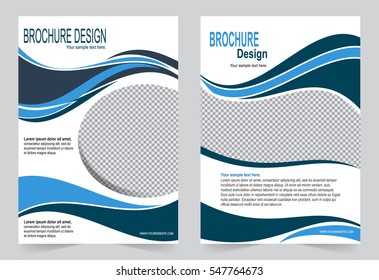 Brochure template, Flyer design navy blue color template