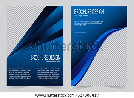 brochure template flyer design navy blue のベクター画像素材