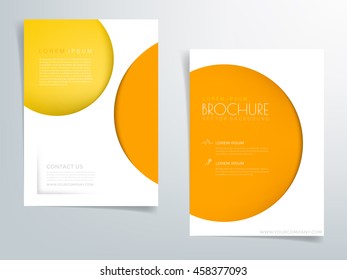 Brochure template flyer design with Orange circle and white space for text design , A4 size