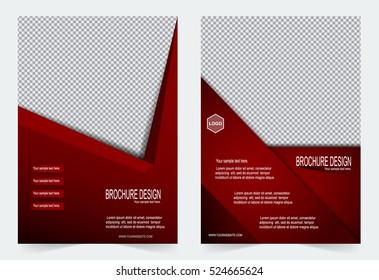 Brochure template, Flyer design red color template