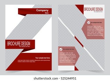 Brochure template, Flyer design red color template