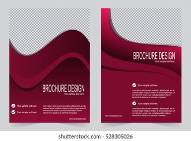 Brochure template, Flyer design red color template