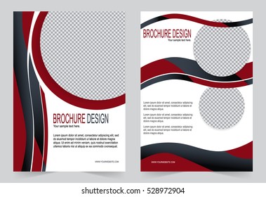 Brochure template, Flyer design red color template
