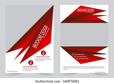 Brochure template, Flyer design red color template