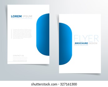 Brochure template flyer design vector background with blue element with white space for text and message in A4 size