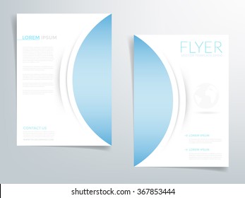 Brochure template flyer design vector background with blue and white paper element with white space for text and message in A4 size