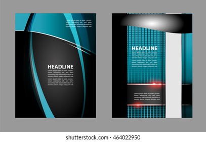 Brochure template flyer design vector origami paper layer overlap with sample text for A4 size
