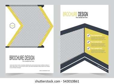 Brochure template, Flyer design yellow and gray color template