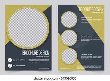 Brochure template, Flyer design yellow and gray color template