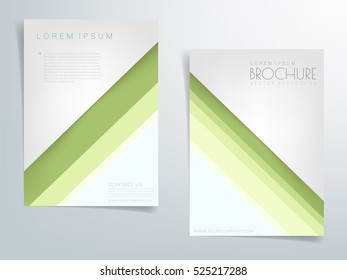 Brochure template flyer header design. Green element with white space for add text and message artwork design