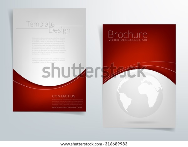 Broschure Vorlage Flyer Schlagzeilen Design Hintergrund Mit Rot Silbergrauer Stock Vektorgrafik Lizenzfrei