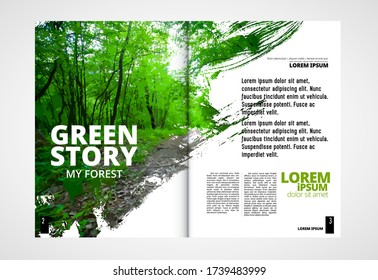 Brochure Template Flyer With Nature Landscape Background