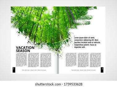 Brochure Template Flyer With Nature Landscape Background