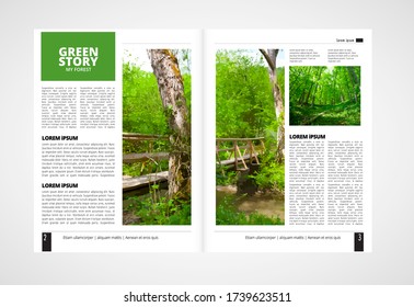 Brochure template flyer with nature landscape background