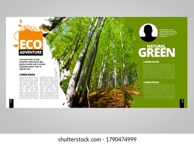 Brochure Template Flyer With Nature Landscape Background