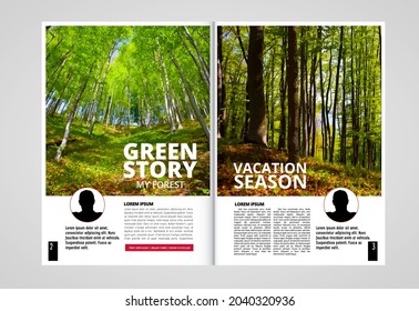 Brochure template flyer with nature landscape background
