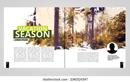 Volante de plantilla de folleto con fondo de paisaje natural