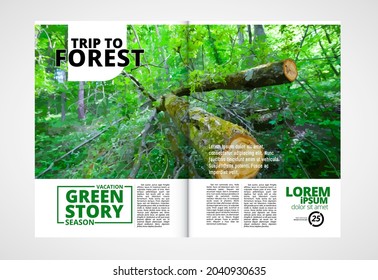 Brochure template flyer with nature landscape background
